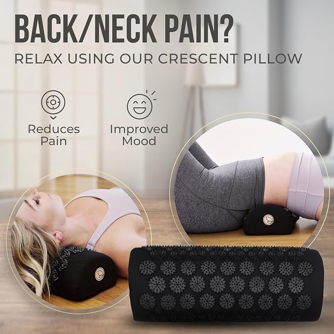 Acupressure Mat & Pillow Set with Mini Pad – Full Body Pain Relief | Mini pad for targeted relief on feet, hands and hard-to-reach areas