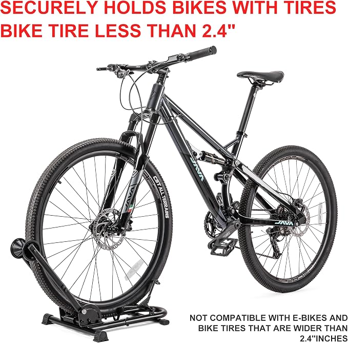 Indoor Bike Floor Stand - Bike Stand Rack for Garage/Home - Bike Storage Bicycle Parking Rack Fit 26”-29” Mountain Road Bikes