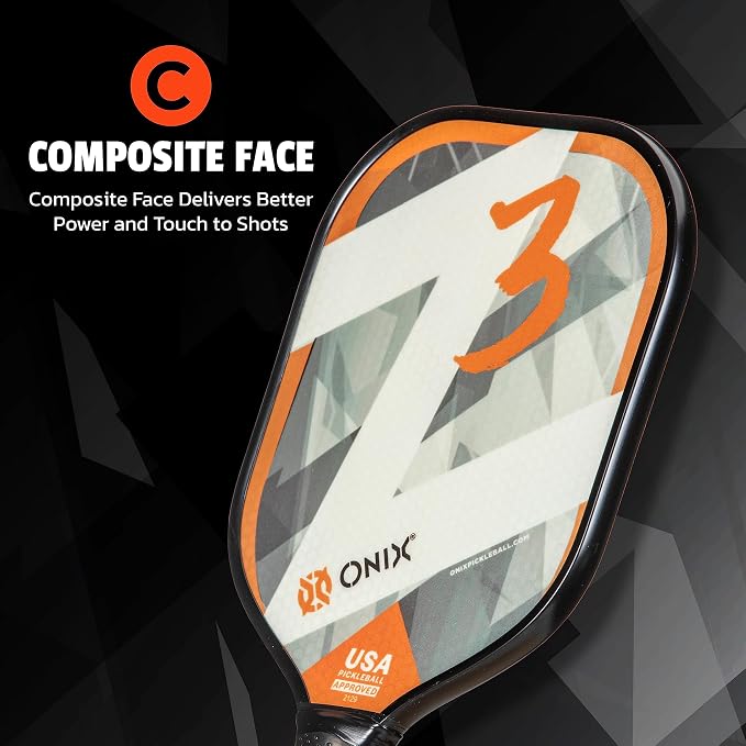 Onix Graphite Z5 Carbon Fiber Pickleball Paddle with Wide-Body Shape, Honeycomb Core & Graphite Face