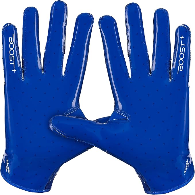 Grip Boost Football Gloves - Solid Stealth 6.0 Boost Plus Sticky Technology - Adult and Youth Football Gloves for Wide Receiver - Men's and Boys Sizes