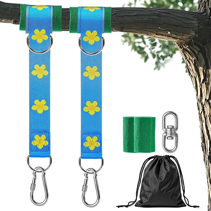 Safe Tree Swing Hanging Straps Kit, 3FT/10FT/15FT/20FT, Heavy Duty Holds 5500LBS Extra Long Adjustable Tree Swing Straps, Easy & Fast Way to Hang Any Swing or Hammock(15 FT)