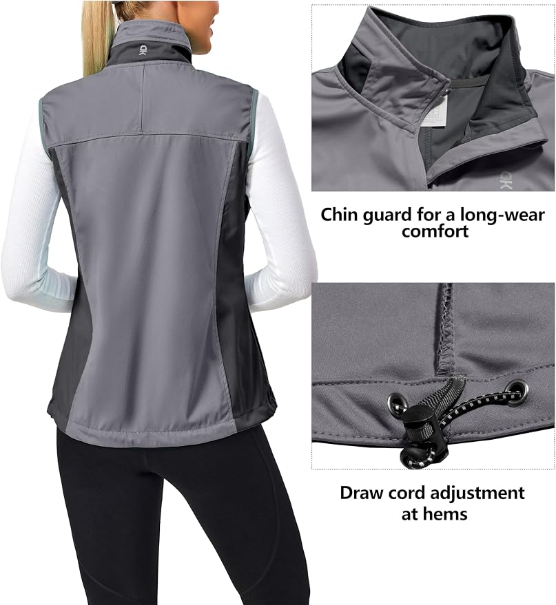 Little Donkey Andy Lightweight Cycling Vest Windproof Sleeveless Jacket for Women Water-Repellent Stretch Vest for Running