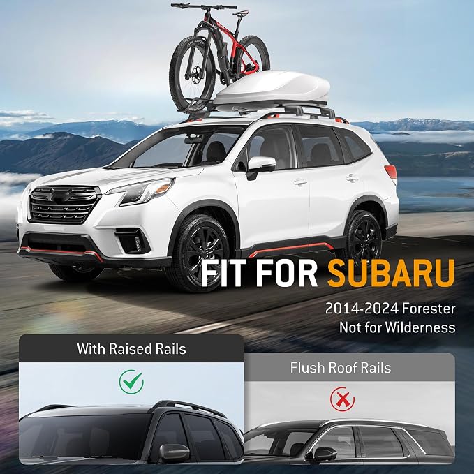 HYR Lockable Roof Rack Cross Bars Compatible with Subaru Ascent 2019-2024 with Raised Side Rails, Aluminum Heavy Duty Anti-Theft Roof Rails Crossbars Rooftop Cargo Bars