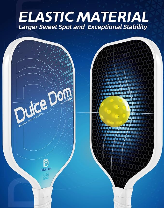 Dulce DOM Pickleball Paddles Set of 2/4 - USAPA Approved, 4 Indoor Outdoor Pickleball Balls, Fiberglass Surface Paddle Racket with Cover Bag, Ideal Training Equipment Gift for Men & Women