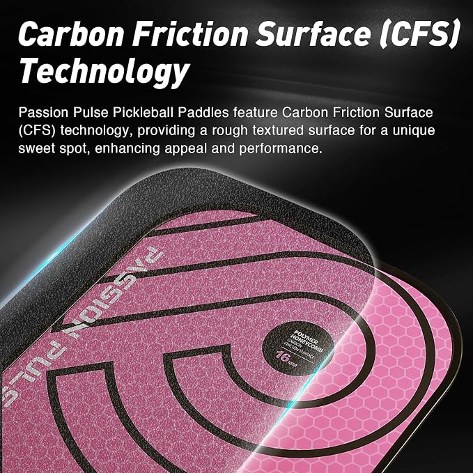 Pickleball Paddles 2026,Carbon Fiber Pickleball Paddle,16mm T700 High Grit & Spin, Professional Pickle Ball Paddles Set Designed for Ultimate Spin & Consistency