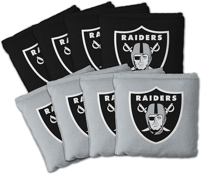YouTheFan Officially-licensed NFL Set of 8 Cornhole Bags - All Weather Dual Sided Slide & Stop - regulation size