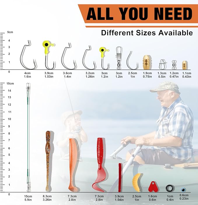 TRUSCEND Complete Fishing Lures - Tackle Box with Tackle Included - Crankbaits, Minnows, Frogs, Vibes, Poppers, Spinners, Spoons, Soft Baits, Hooks & Weights Accessories Kit for Bass Panfish Trout