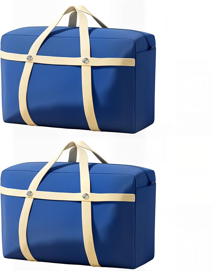 2 Pack Heavy Duty Moving Storage Bags with Reinforced Handles | Large Foldable Moving Bags for Storage and Moving,Durable Extra Large Thick Canvas Moving Totes,waterproof oxford fabric