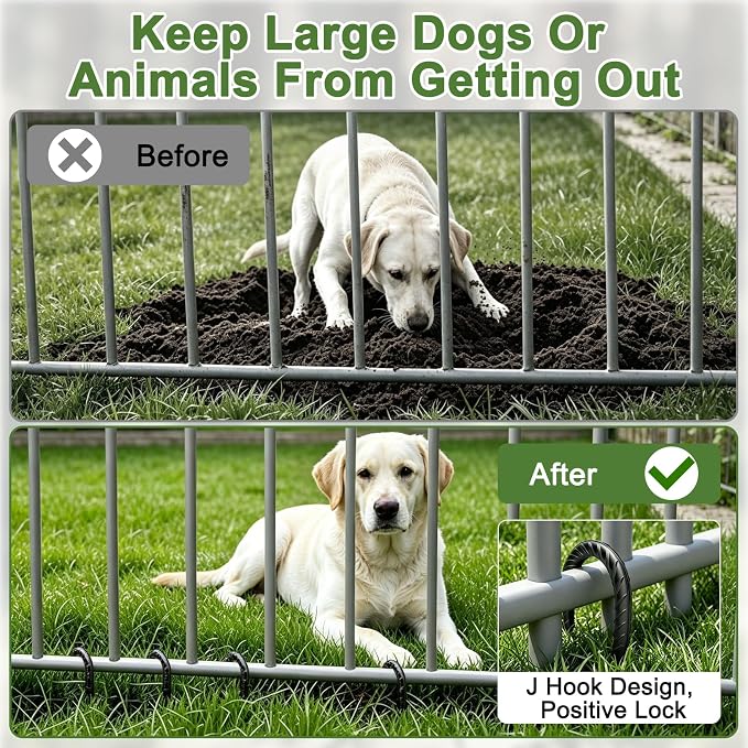 Heavy Duty J Hook Rebar Stakes 12 Inch 32 Pack, High Wind Resistance Metal Tent Stakes, Anti-Rust Galvanized Steel Ground Fence Stake for Securing Fence Bottom, Canopy, Inflatables, Yard Decor