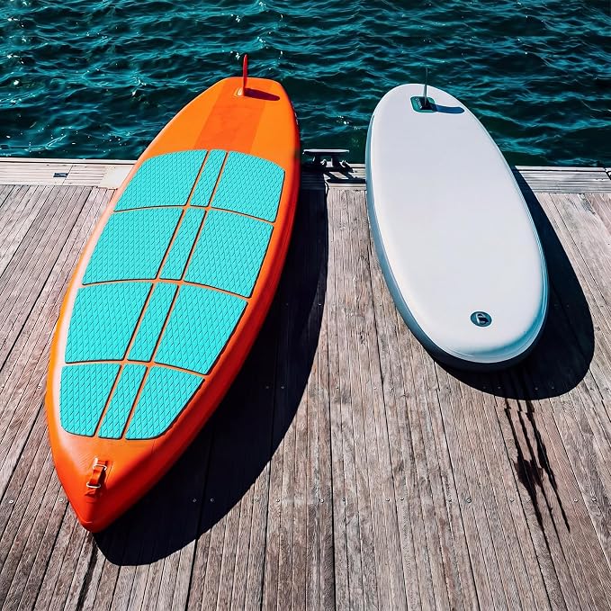 Nuanchu 12 Pcs Sup Deck Traction Pad Tail Pads Skid Proof for Stand up Paddle Board Long Board Surfboard Performance EVA 23.62 x 11.5 x 2 Inches