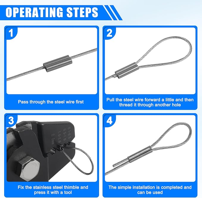 Fishing Crimping Tool Kit Wire Crimping Tool Stainless Steel Fishing Crimping Pliers with 300pcs Aluminum Crimp Sleeves Kit Effort-Saving Wire Crimper Tool, 4 Size Crimp Sleeves Fishing Tackle Pliers