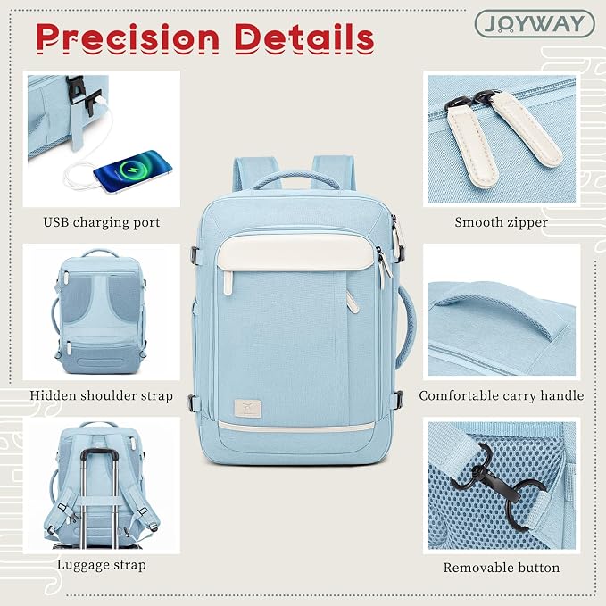 Joyway Expandable Luggage Sets 5 Piece, Lightweight Hard Shell Travel Suitcase Set with Spinner Wheels and TSA Lock (5 piece set，LightBlue)