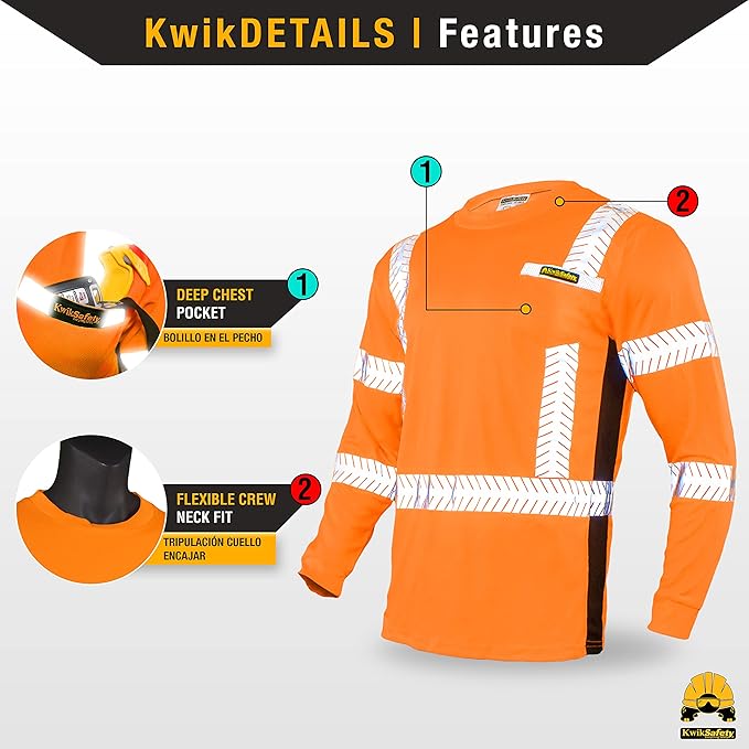 KwikSafety - Charlotte, NC - Limited Edition Long Sleeve Safety Shirts [Deluxe Fishbone Tape] Class 3 ANSI OSHA Compliant
