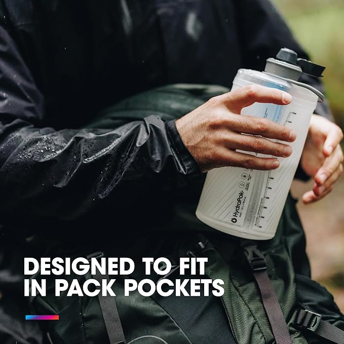 HydraPak Flux+ 1.5L FILTER KIT - Collapsible Backpacking Water Bottle - BPA Free, Ultra Light, Spill-Proof Twist Cap