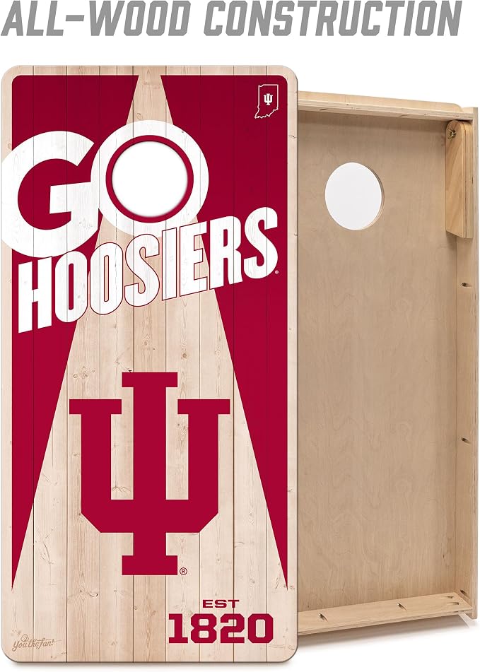 YouTheFan NCAA 2’ x 4’ Professional Wood Cornhole Game