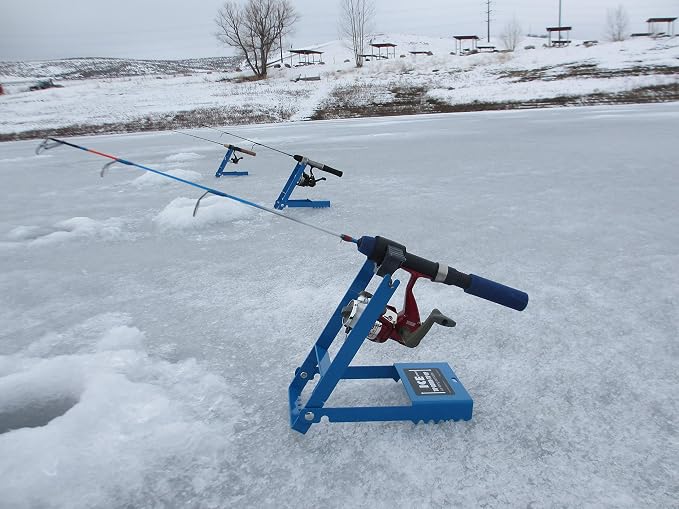 Original Blue Ice Fishing Tip Down-Tip Up- Sensitive to The Slightest Fish Bites- Fits Most Spinning Reels and Some Smaller Straight-Line Reels.