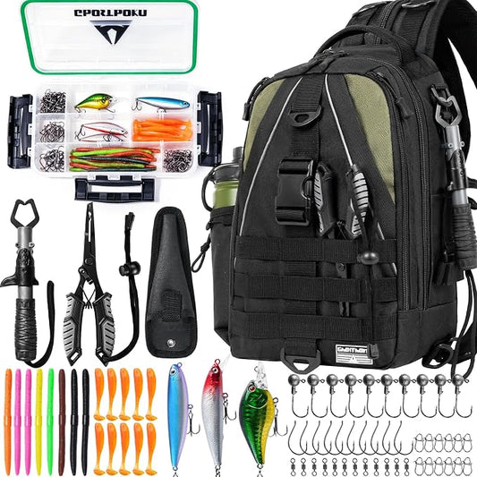 Ghosthorn Fishing Backpack Waterproof Tackle Bag Sling Bag Gift