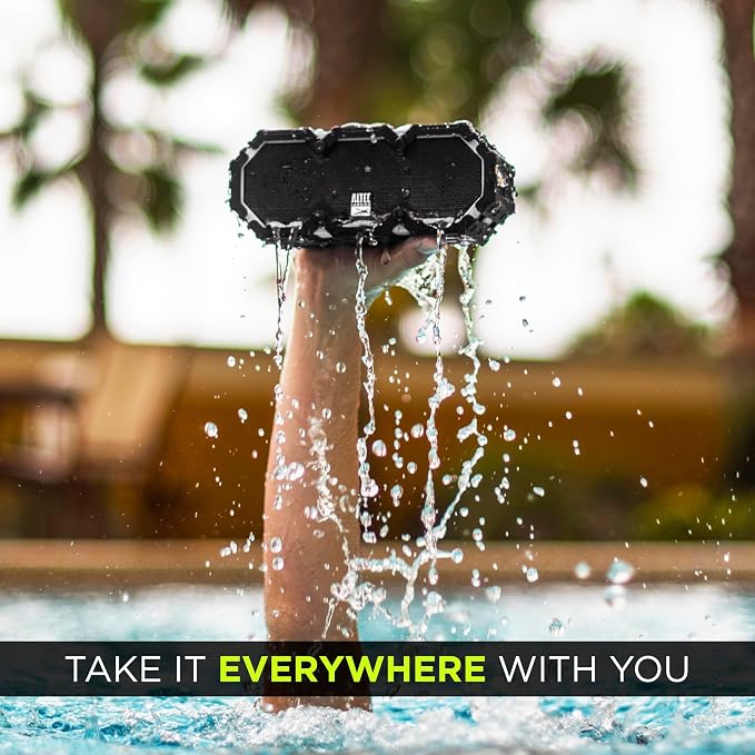 Altec Lansing Mini LifeJacket 2 - IP67 Waterproof Floating Bluetooth Speaker For Pool And Travel, Shockproof and Snowproof Portable Speaker for Outdoor, 30ft Range and 10 Hour Playtime