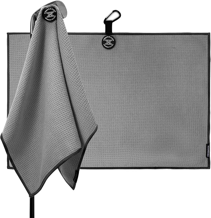 Magnetic Golf Towel with Cleaning Pocket, 24"x16" Ultra-Absorbent Waffle Microfiber Golf Towel with Magnet & Clip for Golf Bag, Carts and Clubs, Golf Accessories Gift for Men Women Golfers
