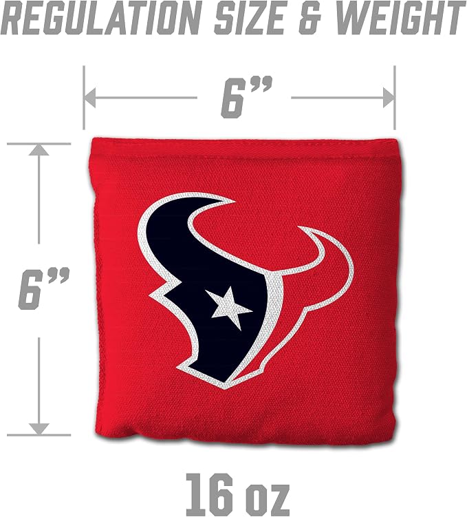 YouTheFan Officially-licensed NFL Set of 8 Cornhole Bags - All Weather Dual Sided Slide & Stop - regulation size