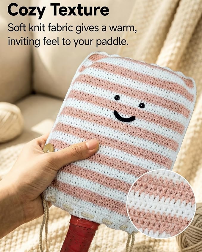 Crochet Pickleball Paddle Cover Gift - Handmade Case for Women&Men - Cute Accessories with Prensent Bag - Ready to Wrap for Players, Friends & Family, Thoughtful Holiday Crochet Set