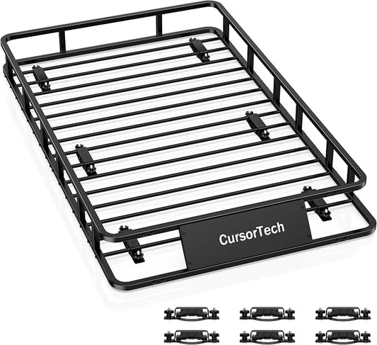 Roof Basket 64" x 39" Heavy Duty Roof Rack Cargo Basket 300 lbs Capacity Steel Rooftop Cargo Carrier Luggage Holder Rack for SUV Truck Car Travel Camping Storage