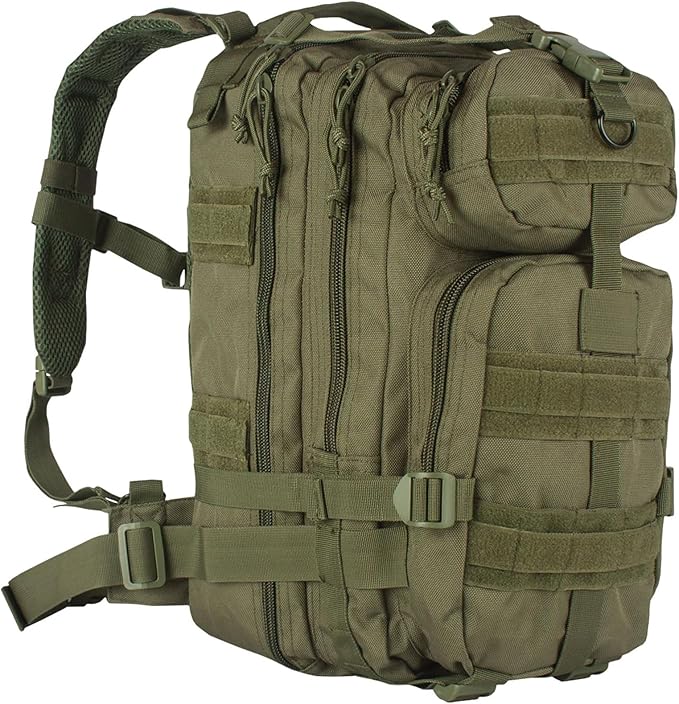 FOX OUTDOOR PRODUCTS Medium Transport Pack | 29L Tactical Backpack with Organizer Pockets, MOLLE Webbing & Hydration Sleeve, Olive Drab