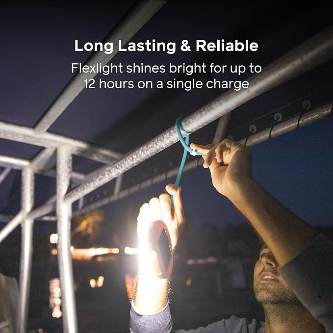 BioLite Solar FlexLight - Hands-Free, 40 Lumen Adjustable Rechargeable LED Work Light with 14" Flexible Silicone Arm, Dual Solar & USB-C Charging