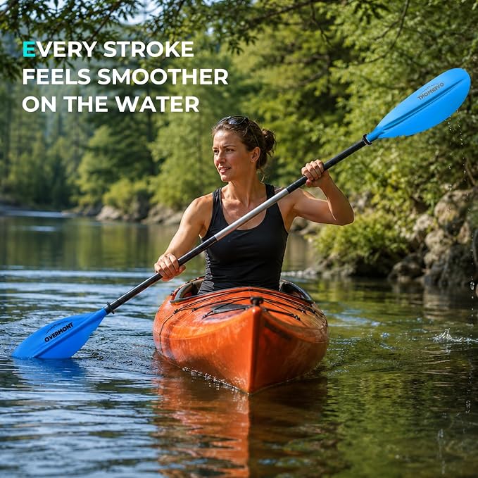 Overmont Kayak Paddles with Leash - Heavy Duty Aluminum Alloy Shaft Boating Oar for Kayaking Boating Canoeing 218cm/86in - 230cm/90.5in - 241cm/95in