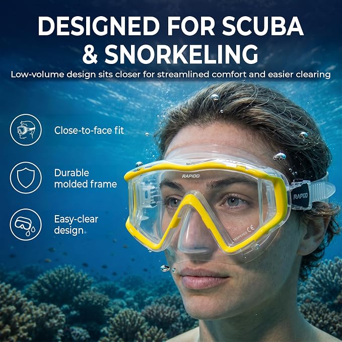 Rapido Clareza Three Lens Mask and Snorkel Combo