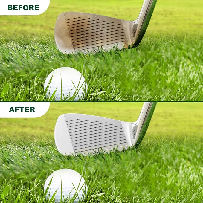 Golf Club Cleaning Kit–Clean, Polish, and Restore Irons, Drivers, Putters, Instant Rust, Buildup, Scuff–Golf Club Polishing Kit with Golf Club Cleaner, Polish, Solvent–Golf Accessories
