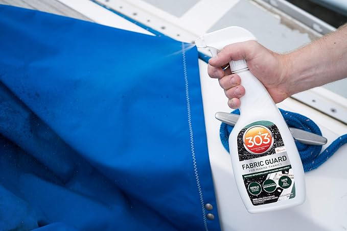 Restores water and stain resistance on boat covers, canvas, and marine fabrics.