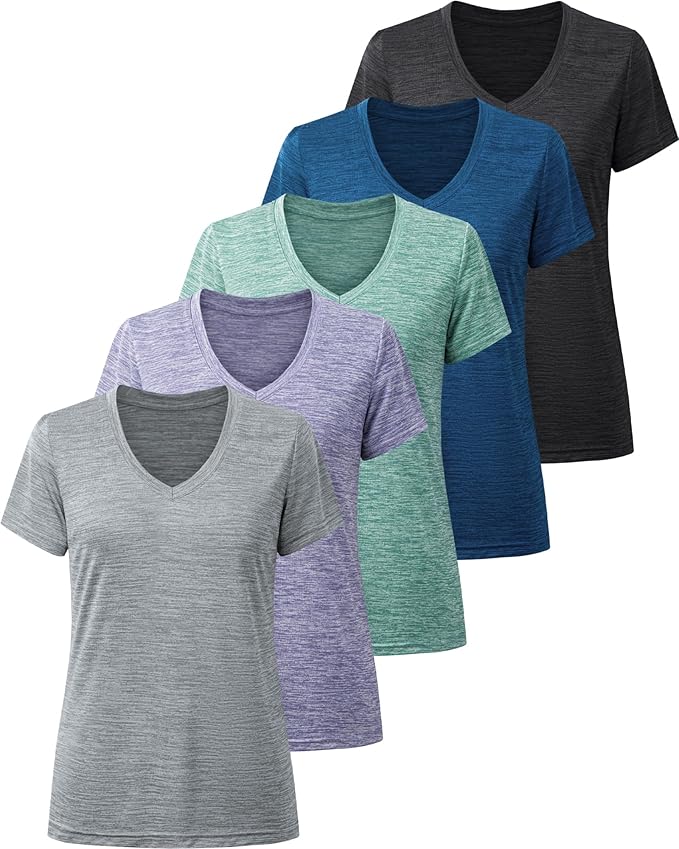 BALENNZ Workout Shirts for Women, Moisture Wicking Quick Dry Active Athletic Women's Gym Performance T Shirts