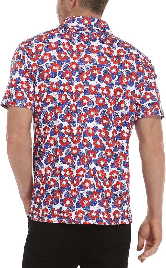 LRD Golf Shirts for Men UPF 50 Moisture Wicking Short Sleeve Polo Shirt