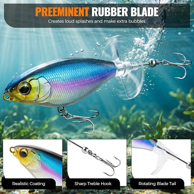 PLUSINNO Bass Fishing Lures Tackle Box Kit for All Water, 307 pcs | Pro Bass Fishing Gear Kit, for Freshwater Lake, Largemouth Bass, 6 Pre-rigged Jigs, Fishing Lure Set Gifts for Men Beginners