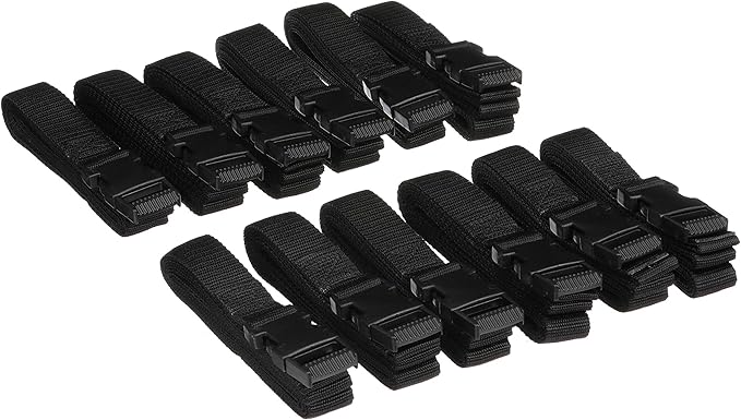 Seachoice Boat Cover Tie Down Strap Down Kit, Black, Includes 12 Straps