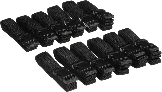Seachoice Boat Cover Tie Down Strap Down Kit, Black, Includes 12 Straps