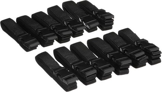 Seachoice Boat Cover Tie Down Strap Down Kit, Black, Includes 12 Straps