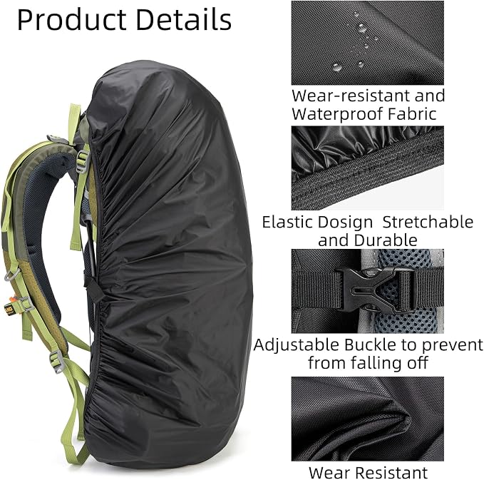 Waterproof backpack rain cover, outdoor backpack pack covers 30L-70L backpack (XXL)
