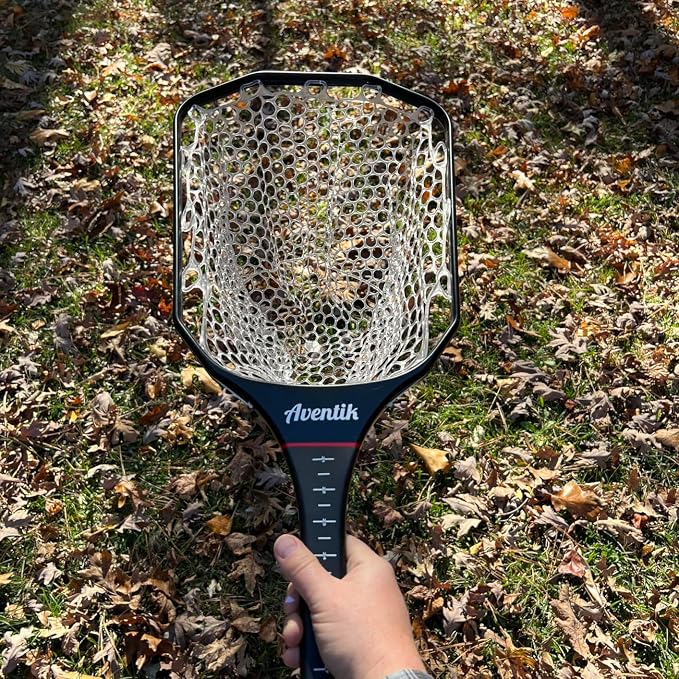 Aventik Fly Floating Fishing Net Carbon Fiber Landing Trout Net Light Weight Clear Rubber Ghost Net Catch & Release