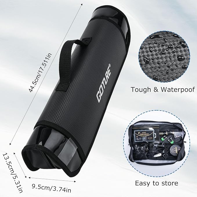 Goture Telescopic Fishing Rod and Reel Combo with Carrier Bag,1.8M-2.7M | Carbon Fiber Pole,5.2:1 Spinning Reel,Line,Pliers,Fish Gripper,Scissors,Lures Set, for Starter Travel Saltwater Freshwater