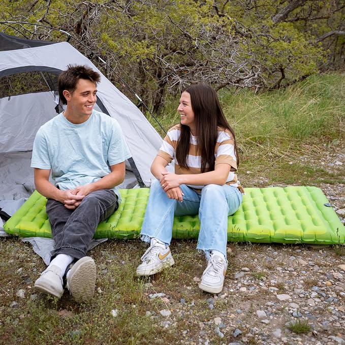 ATEPA ThermAir Ultralight Sleeping Pad for Camping & Backpacking, 6 R-Value Insulated Air Mattress, 3.5” Thick Compact Inflatable Sleeping Mat with Emergency Pump Sack, Wide Long Size (72"x25")