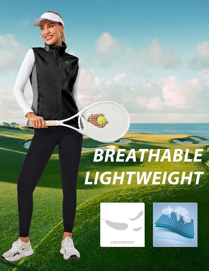 Little Donkey Andy Lightweight Cycling Vest Windproof Sleeveless Jacket for Women Water-Repellent Stretch Vest for Running