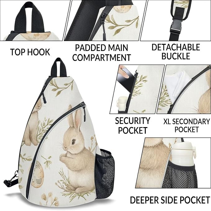 Pickleball Bag for Women Men Adjustable Crossbody Sling Backpack Hold Paddle Accessories