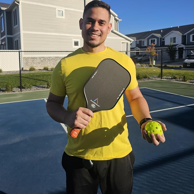 Pickleball Paddle,Pickleball Paddles-3K Raw Carbon Fiber Pickle Ball Paddle Surface with Great Grit & Spin,T700 Pickleball Racket with Excellent Power,Control and Balance,USAPA Approved