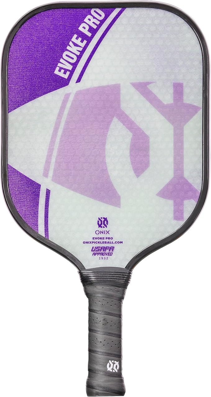 Onix Evoke Pro Composite Face Incredible Touch Maximum Control and Spin Pickleball Paddle – Polypropylene Honeycomb Core with Protective Edge Guard Widebody Shape
