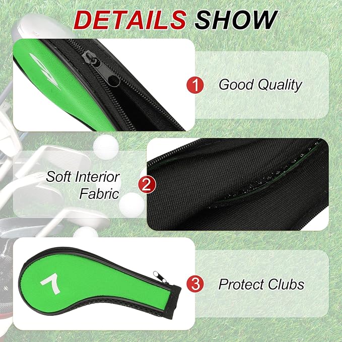 PATIKIL Golf Club Head Cover, Number Golf Club Irons Covers Neoprene Driver Golf Lovers Gifts