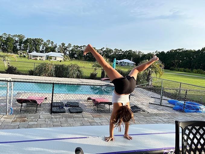 VOFiTNY All Purpose Gymnastics Mat 6.6/10/13/16/20 ft Sturdy Inflatable Tumble Track for Home/Gym