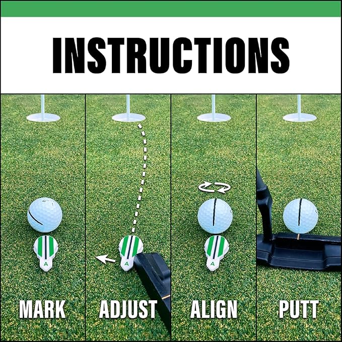 Putting Alignment Aid Tool - Golf Ball Marker - Rotate to Aim - Golf Gift Accessory for Men & Women Golfers - USGA Compliant