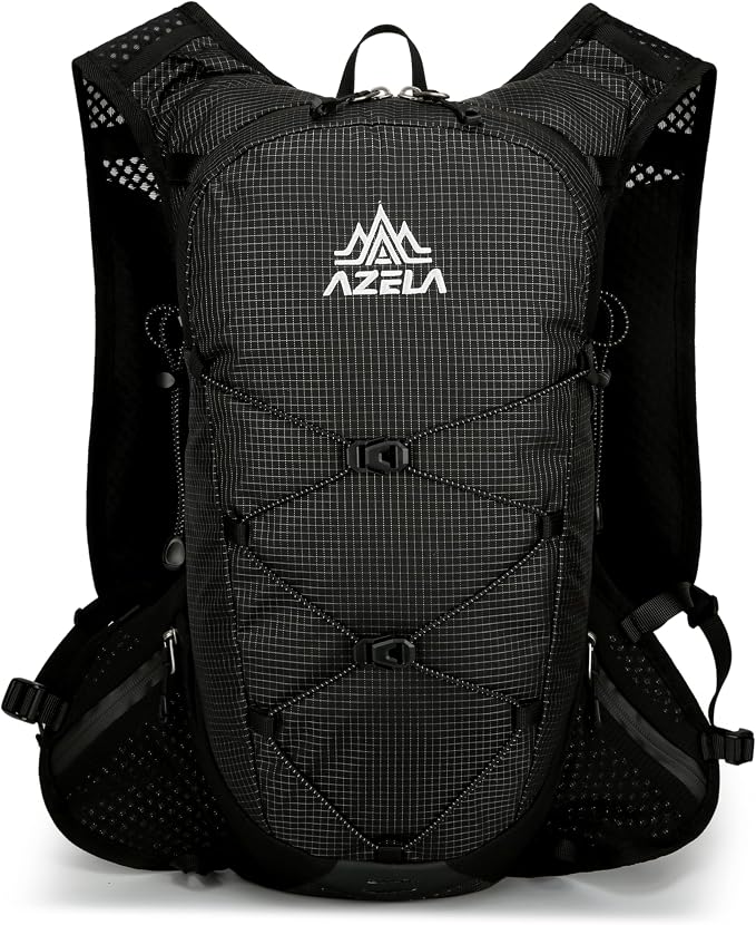 Lightweight Hydration Vest Backpack for Running, Cycling, Hiking, Bladder Pack with Bottle Holder for Outdoor Sports (BLACK, No Trekking BAG)